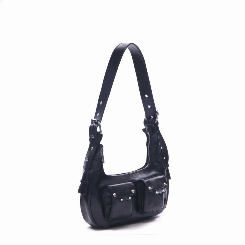 Women's Núnoo Sally Small City Shoulder Bags Black | HOA6230US