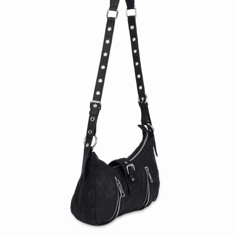 Women's Núnoo Skye Washed Shoulder Bags Black | JJK7773ZT