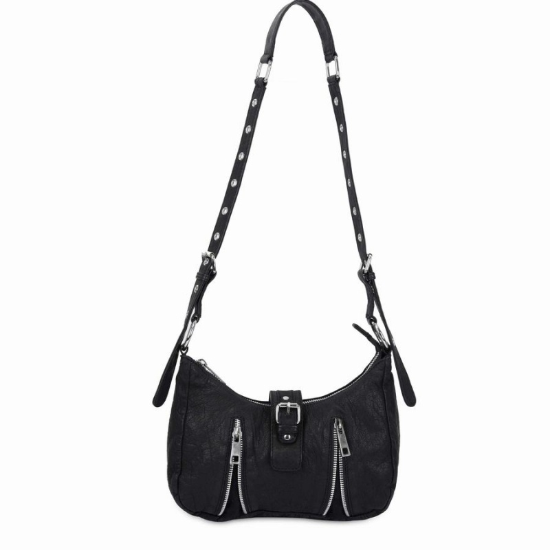 Women\'s Núnoo Skye Washed Shoulder Bags Black | JJK7773ZT