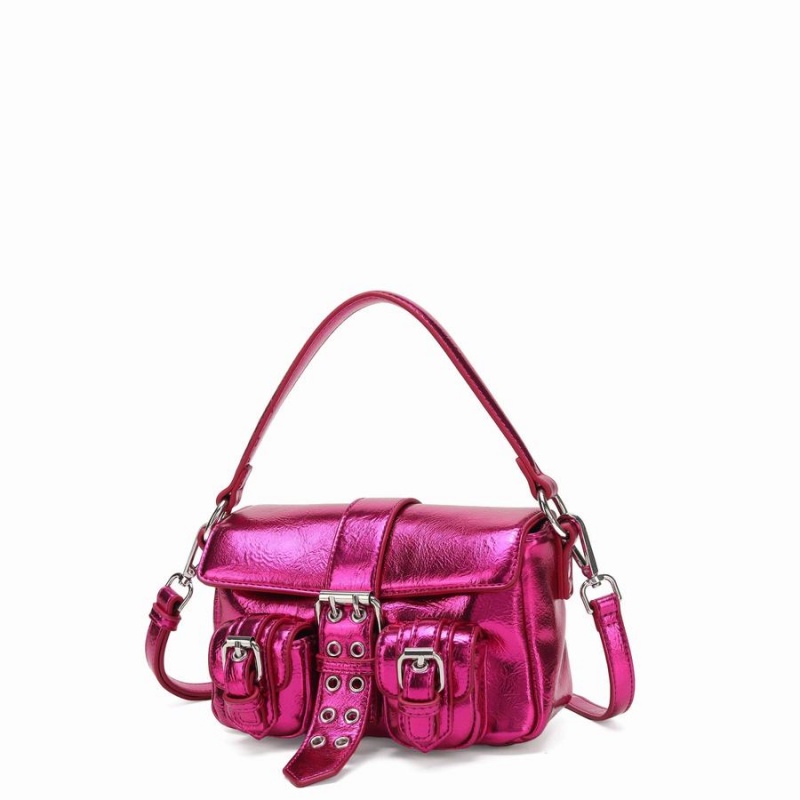Women's Núnoo Small Honey Buckle Recycled Cool Shoulder Bags Rose Pink | PJL7161FY
