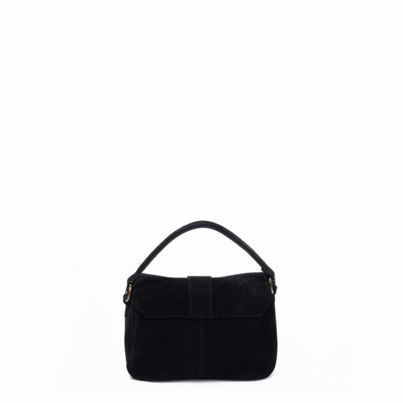 Women's Núnoo Small Honey Buckle Suede Shoulder Bags Black | ODA1738WN