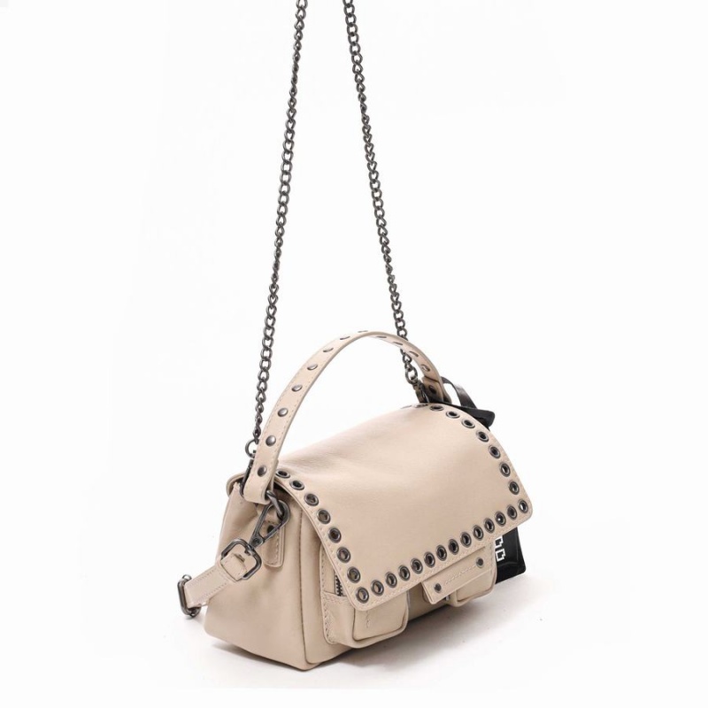 Women's Núnoo Small Honey Eyelet Florence Shoulder Bags Beige | LZN3622XD