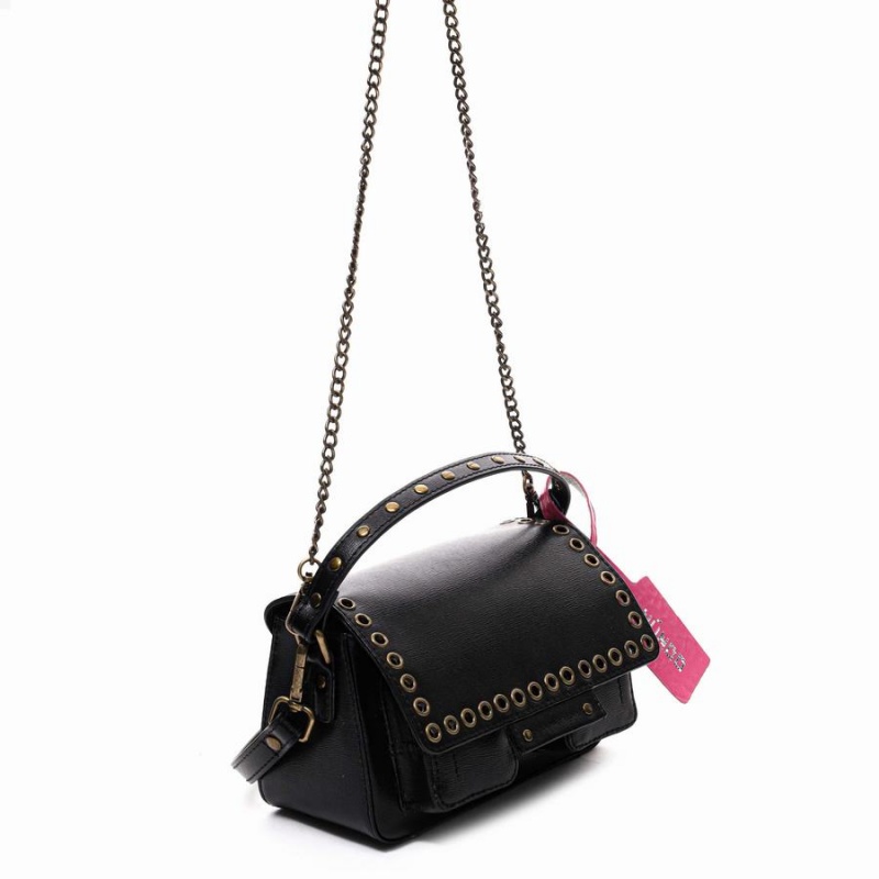Women's Núnoo Small Honey Eyelet Florence Shoulder Bags Black | NPV4163ZD