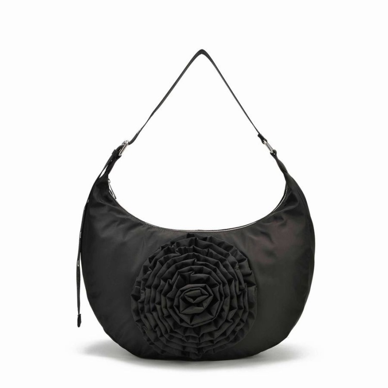 Women\'s Núnoo Stella Rose Recycled Nylon Shoulder Bags Black | FWH5627EU