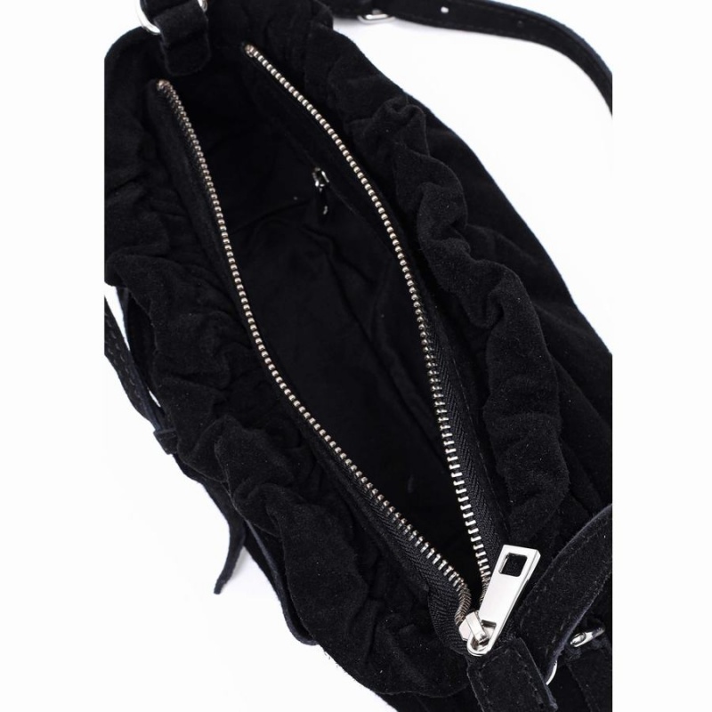 Women's Núnoo Veneda Suede Shoulder Bags Black | WQJ6211ZU